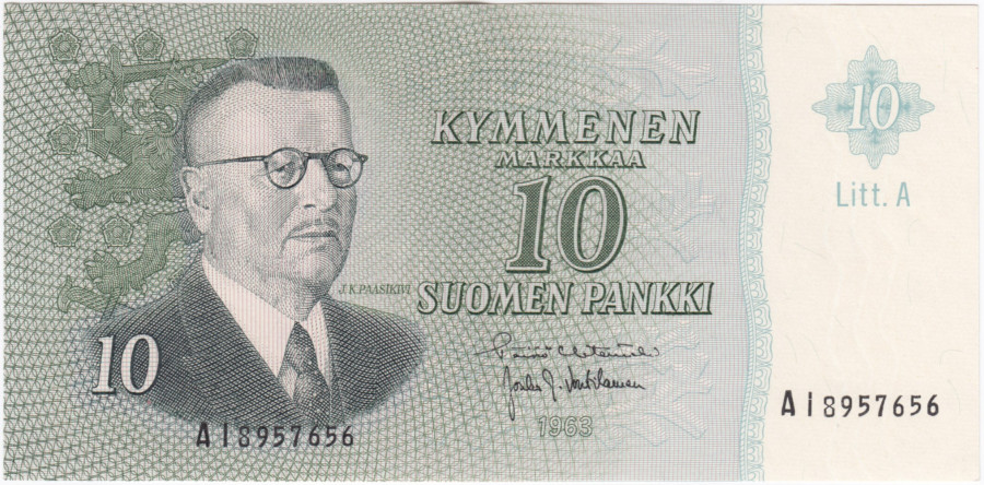 10 Markkaa 1963 Litt.A AI8957656